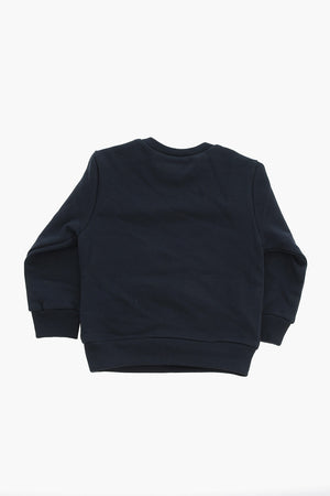 Cotton Crewneck Sweatshirt with Monogram Print