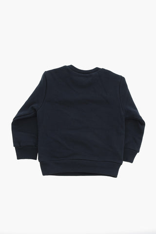 Felpa Girocollo in Cotone con Stampa Monogram