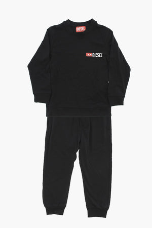 Pyjama-Set aus Stretch-Baumwolle mit Logobund