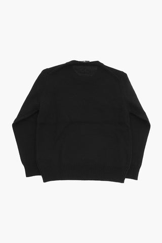 ICON Rundhals-Pullover Aus Wollmischung Mit Relief-Monogramm