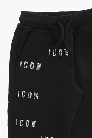ICON 면 조거 팬츠 스트라스 모노그램