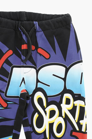 Printed Cotton Joggers With Elastic Waistband
