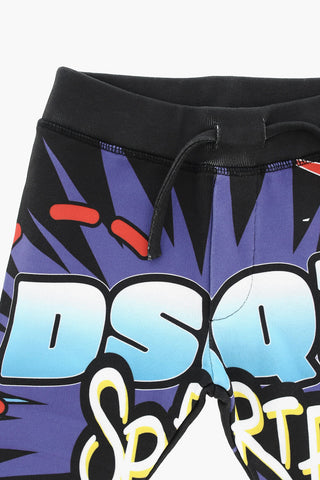 Joggers in Cotone Stampati con Elastico in Vita