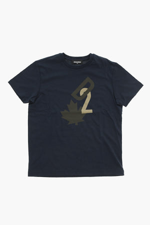 Cotton Crewneck T-Shirt with Front Monogram