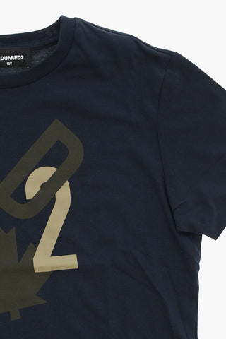 Rundhals-T-Shirt aus Baumwolle mit Front-Monogramm