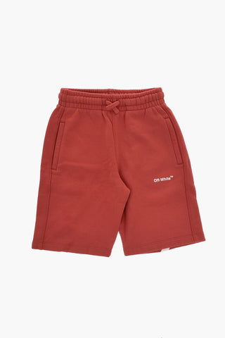 Shorts aus gebürsteter Baumwolle mit Kontrastdetails