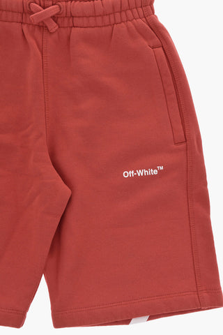 Shorts aus gebürsteter Baumwolle mit Kontrastdetails