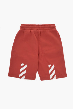 Shorts in Cotone Garzato con Dettagli a Contrasto