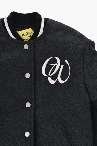 Varsity-Jacke wattiert aus reiner Schurwolle mit Logoknöpfen