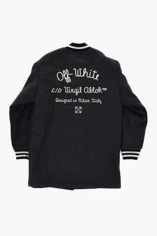 Varsity-Jacke wattiert aus reiner Schurwolle mit Logoknöpfen