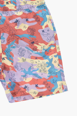 Costume da Bagno Boxer in Cotone Stampato