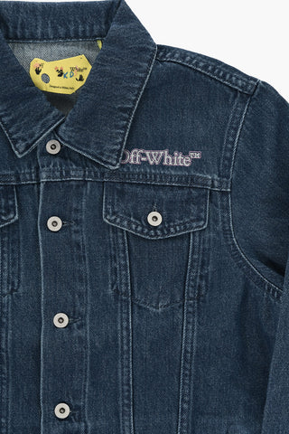 Denimjacke mit glitzerndem Logo