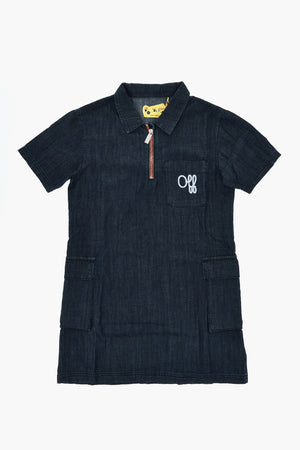Chemisier SCRIPT TYPE  in Denim con Mezza Zip e Taschino
