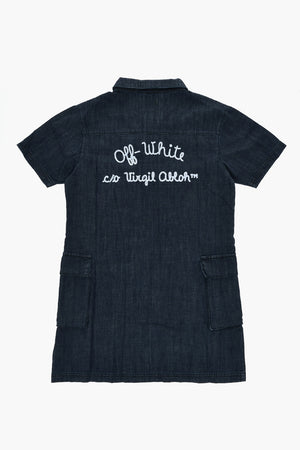 Denim-Hemdkleid SCRIPT TYPE mit halbem Reißverschluss und Tasche