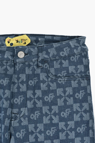 Jeans with All-Over Monogram