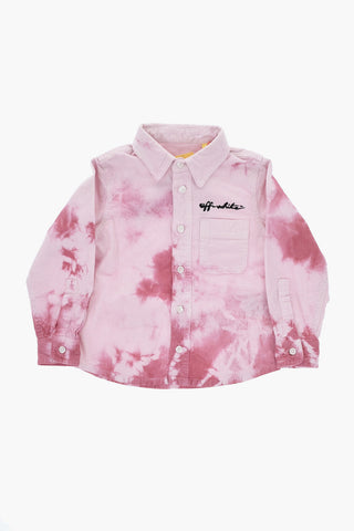 Ribbed Velour Shirt with Tie‑Dye Effect