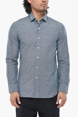 Camicia Slim Fit con Collo Francese