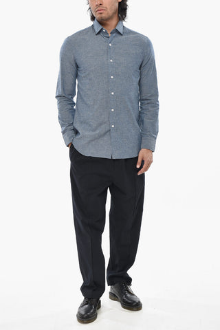 Camicia Slim Fit con Collo Francese