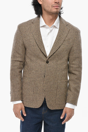 Virgin Wool Jacket MICHEL With Classic Notch Lapel And Two Side Vents