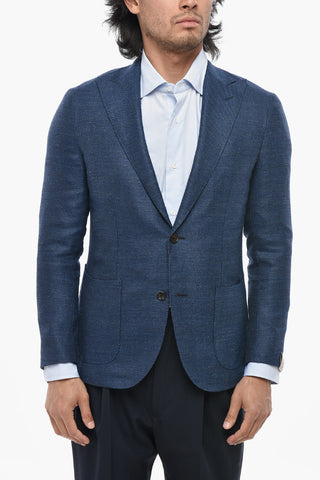 Wool-Blend Twill Blazer GATE with Peak Lapel