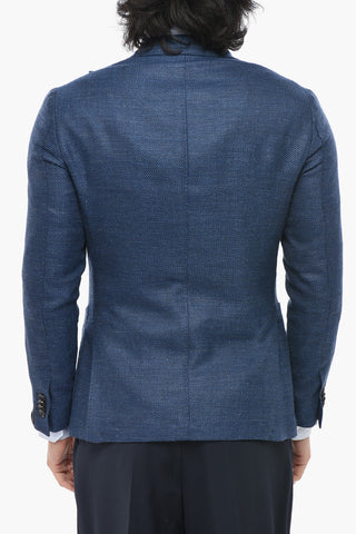 Wool-Blend Twill Blazer GATE with Peak Lapel