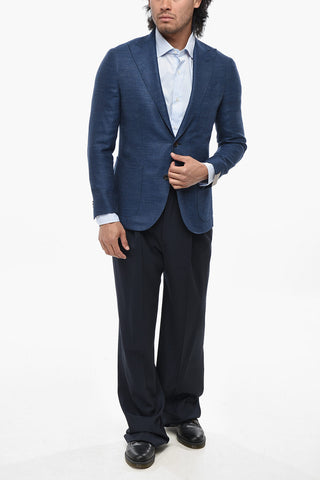 Wool-Blend Twill Blazer GATE with Peak Lapel