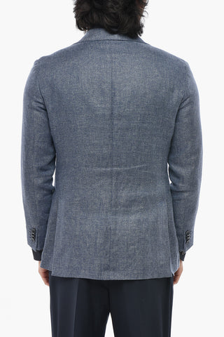CC COLLECTION Blazer Semifoderato in Misto Lino Herringbone