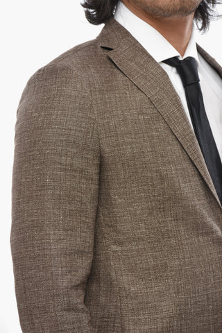 CC COLLECTION Linen-Blend Blazer RIGHT With Patch Pockets