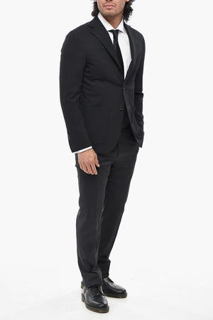 Virgin Wool Suit with Classic Lapel