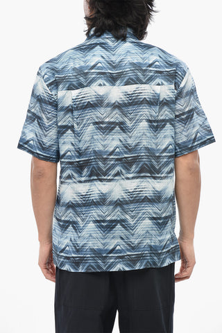 Camicia a Motivo Chevon con Taschino