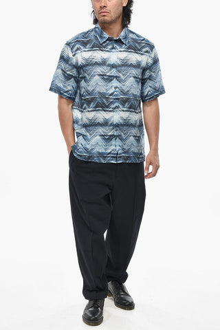 Camicia a Motivo Chevon con Taschino