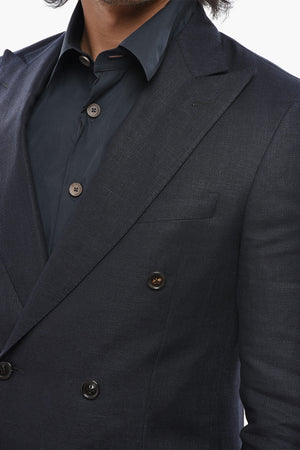 Wool-Blend Double-Breasted Blazer GATE with Peak Lapel