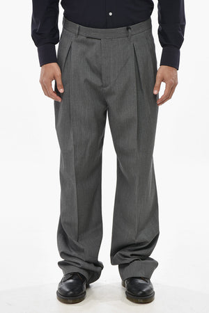 Virgin Wool Double-Pleat Trousers
