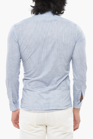 Camicia a Righe con Collo Francese