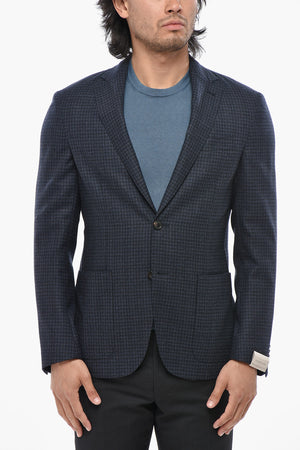Unlined Wool-Gingham Blazer WHISPER