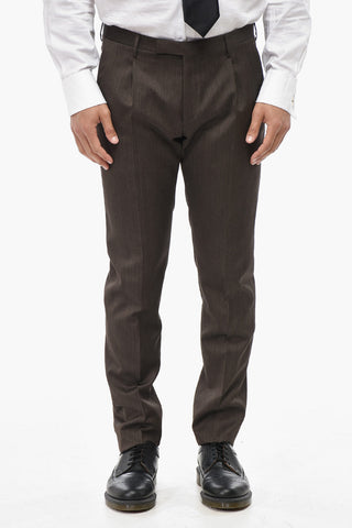 CC COLLECTION Herringbone Wool Double-Breasted Suit RETAILORED