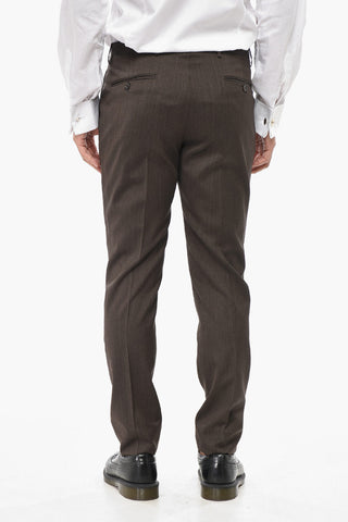 CC COLLECTION Herringbone Wool Double-Breasted Suit RETAILORED