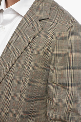 Cotton-Blend Blazer MAFFRETT With District Check Pattern And Flap Pockets
