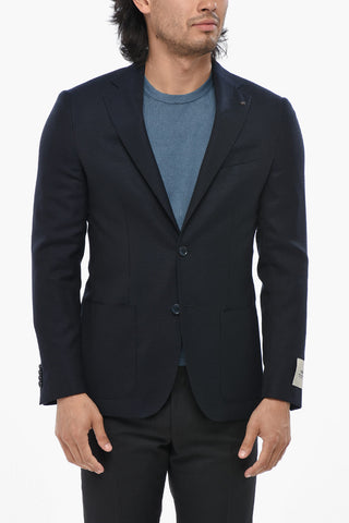 CC COLLECTION Virgin Wool Hopsack Blazer REFINED