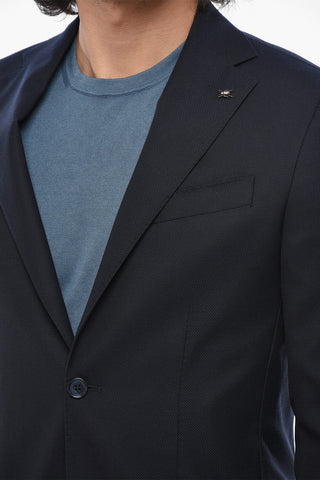 CC COLLECTION Virgin Wool Hopsack Blazer REFINED