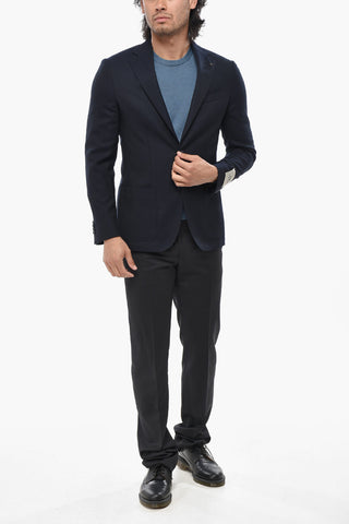 CC COLLECTION Virgin Wool Hopsack Blazer REFINED