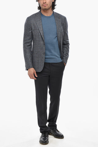 CC COLLECTION Blazer Semifoderato in Lana Vergine Motivo District Check
