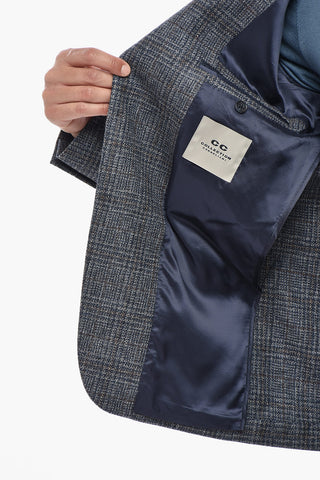 CC COLLECTION Blazer Semifoderato in Lana Vergine Motivo District Check