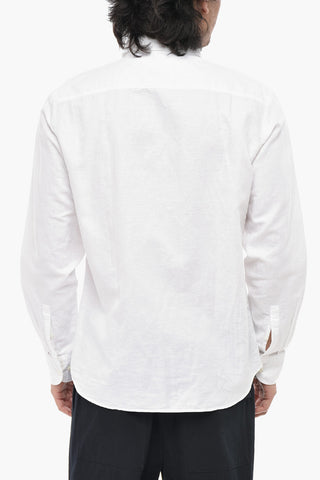 Linen-Blend Shirt with French Collar
