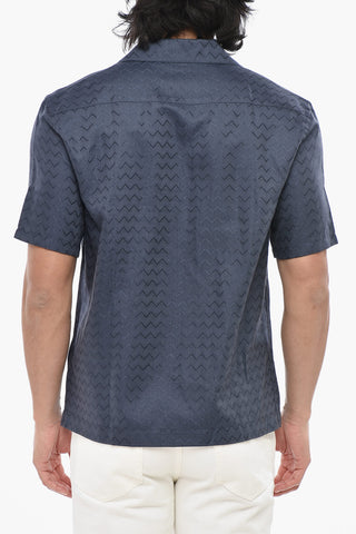 Camicia a Motivo Chevon con Taschino