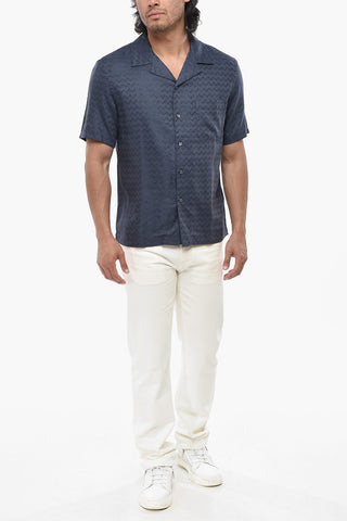 Camicia a Motivo Chevon con Taschino