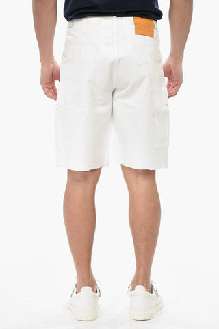 Cargo-Shorts Aus Beschichtetem Baumwollstoff