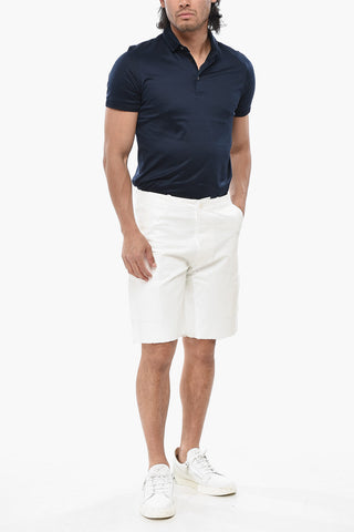 Cargo-Shorts Aus Beschichtetem Baumwollstoff