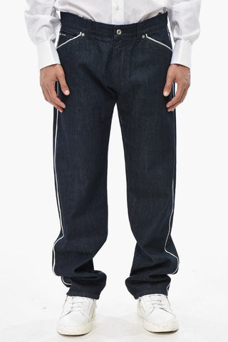 Straight-Leg Jeans With Contrast Details 21cm