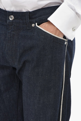 Straight-Leg Jeans With Contrast Details 21cm